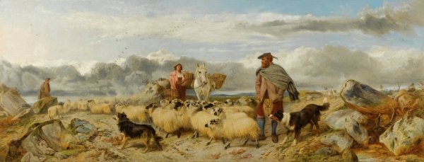 Main Product Photo of Gathering The Flock  Painting by Richard Ansdell