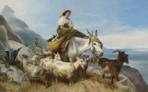 Goatherd On The Rock Of Gibralter by Richard Ansdell Oil Painting
