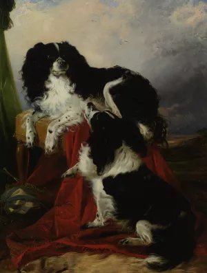 King Charles Spaniels by Richard Ansdell Oil Painting