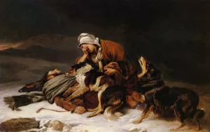Lost In The Storm by Richard Ansdell - Oil Painting Reproduction