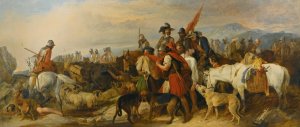 The Death Of Sir William Lambton by Richard Ansdell Oil Painting