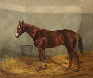 Das Rennpferd 'Fantome' by Richard Benno Adam Oil Painting