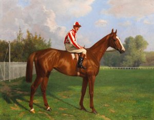 Titina mit Jockey Bernard Carlslake by Richard Benno Adam Oil Painting