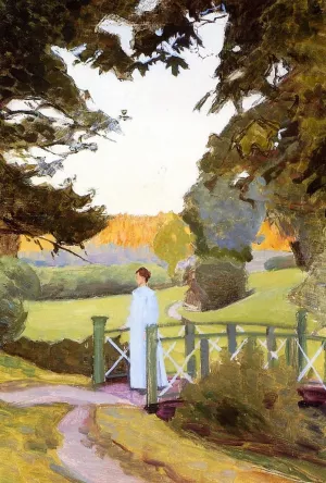 Crossing the Green Bridge by Richard Bergh Oil Painting