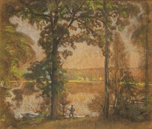 Landscape TyresO by Richard Bergh Oil Painting
