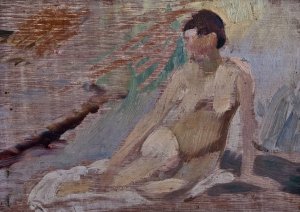 Model Study by Richard Bergh Oil Painting