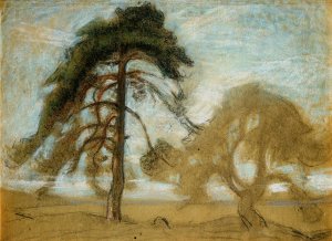 Pine Trees Tyreso by Richard Bergh Oil Painting