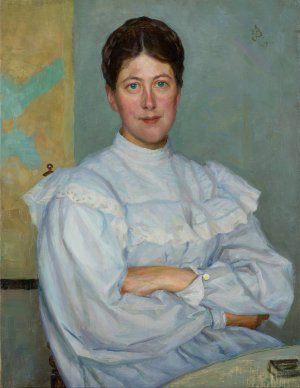 Portrait of Gerda Bergh, The Artist's Second Wife by Richard Bergh Oil Painting