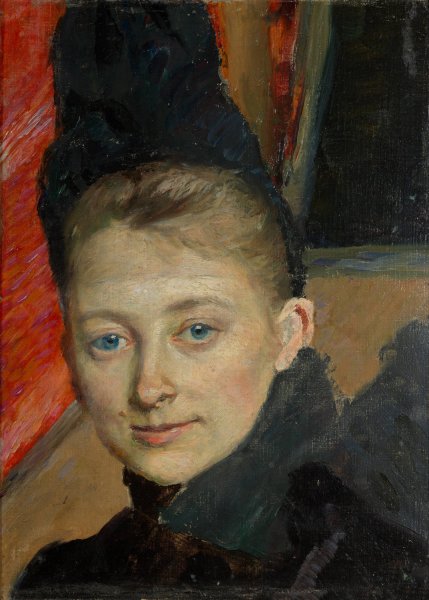 Portrait of the Artist's First Wife nee Klemming  by Richard Bergh - Hand-Painted Oil Painting Reproduction