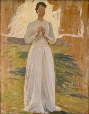 Sketch for The Knight and the Maiden by Richard Bergh Oil Painting