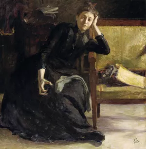 The Artist Eva Bonnier by Richard Bergh Oil Painting