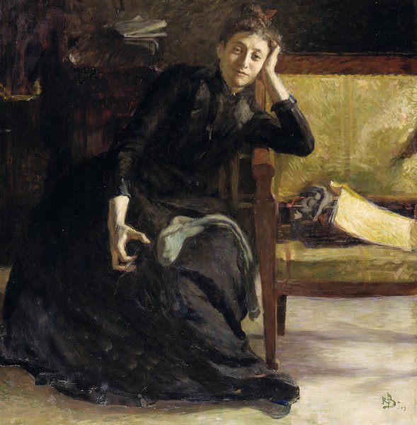 The Artist Eva Bonnier by Richard Bergh - Hand-Painted Oil Painting Reproduction