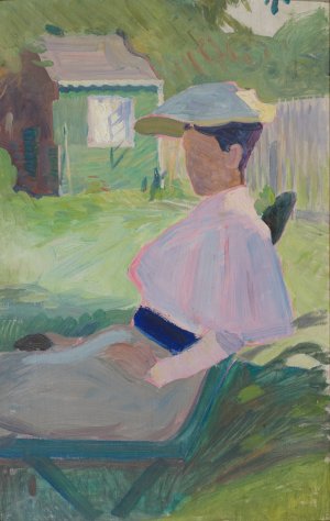Woman on Garden Chair, Visby by Richard Bergh Oil Painting