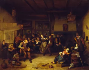 Dance in a Cottage by Richard Brakenburgh Oil Painting