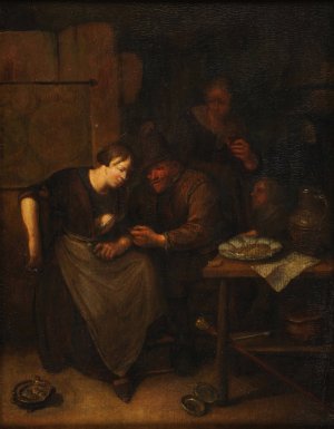 Interieur rustique hollandais by Richard Brakenburgh Oil Painting