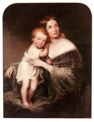 Portrait of Princess Marie Baden, Duchess of Hamilton by Richard Buckner - Oil Painting Reproduction