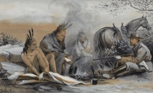 At the Campfire by Richard Caton Woodville Oil Painting