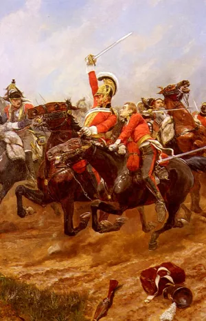 Life-Guards Charging At The Battle Of Waterloo by Richard Caton Woodville - Oil Painting Reproduction
