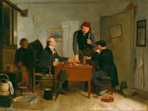 The Card Players by Richard Caton Woodville Oil Painting
