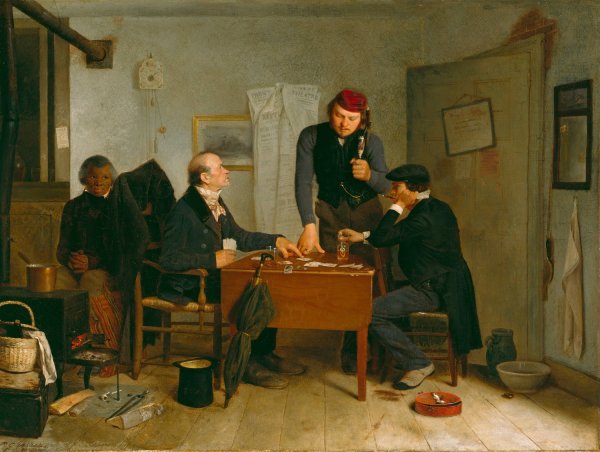 The Card Players  by Richard Caton Woodville - Hand-Painted Oil Painting Reproduction