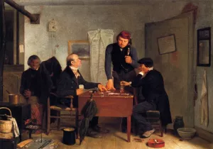The Card Players by Richard Caton Woodville Oil Painting