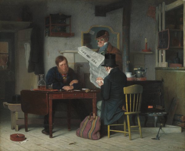 Waiting for the Stage  by Richard Caton Woodville - Hand-Painted Oil Painting Reproduction