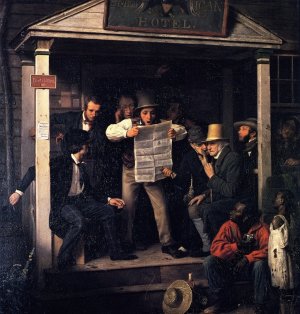 War News from Mexico by Richard Caton Woodville Oil Painting