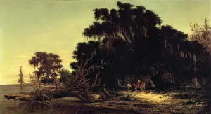 North Shore of Lake Pontchartrain at Mandeville by Richard Clague Oil Painting