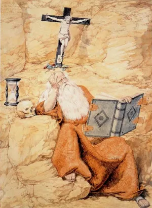 A Hermit Oil painting by Richard Dadd