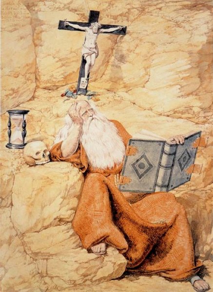 Main Product Photo of A Hermit Painting by Richard Dadd