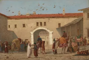 Caravanserai at Mylasa in Asia Minor by Richard Dadd Oil Painting