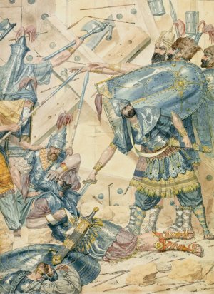 Death of Abimelech at Thebez by Richard Dadd Oil Painting