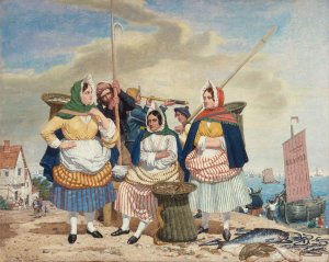 Fish Market by the Sea by Richard Dadd Oil Painting