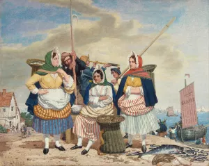 Fish Market by the Sea by Richard Dadd Oil Painting
