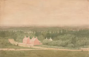 Landscape with Cottages, Broadmoor by Richard Dadd Oil Painting
