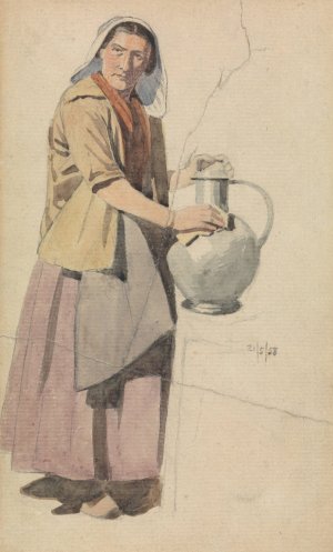 Portrait of a Woman with a Pitcher by Richard Dadd Oil Painting
