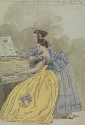 The Music Lesson or the Governess; a Sketch by Richard Dadd Oil Painting