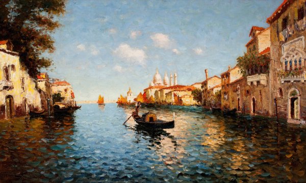 Venice by Richard Dey De Ribcowsky - Hand-Painted Oil Painting Reproduction