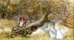 Snow White and Rose Red by Richard Doyle Oil Painting