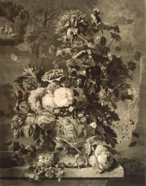 Flowers by Richard Earlom Oil Painting