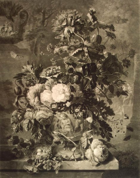 Flowers by Richard Earlom - Hand-Painted Oil Painting Reproduction