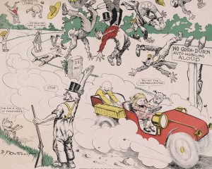 The constable - Buster Brown and his bubble by Richard Felton Outcault Oil Painting