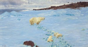 Snow Play by Richard Friese Oil Painting