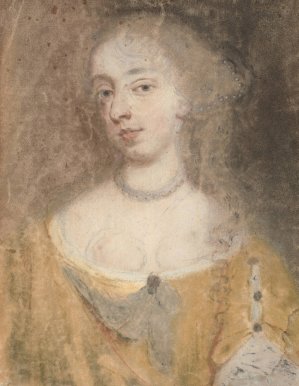 Head and shoulder portrait of a lady by Richard Gibson Oil Painting