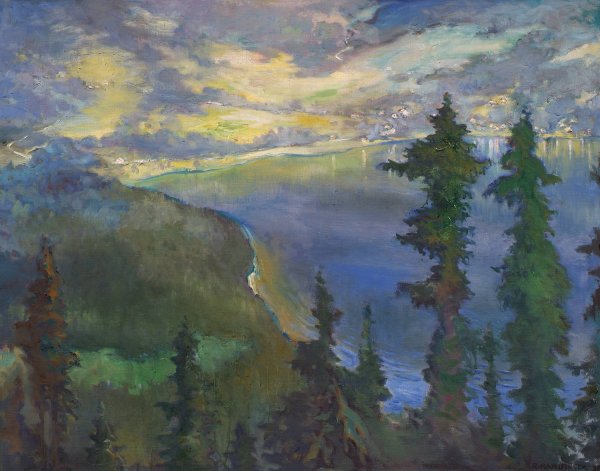 Altaussee  by Richard Harlfinger - Hand-Painted Oil Painting Reproduction