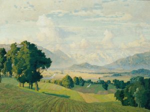 Landschaft in Oberbayern by Richard Kaiser Oil Painting