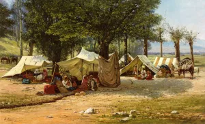 Camp of the Wanderers by Richard Karlovich Zommer - Oil Painting Reproduction