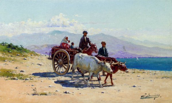 Main Product Photo of Caucasian Travellers Painting by Richard Karlovich Zommer