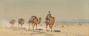 Desert Caravan by Richard Karlovich Zommer Oil Painting