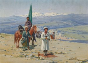 Imam Shamil In The Caucasus by Richard Karlovich Zommer Oil Painting